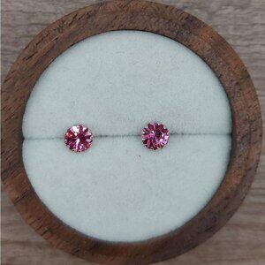 Platinum Plated 925 Silver October Birthstone CZ Stud Earrings